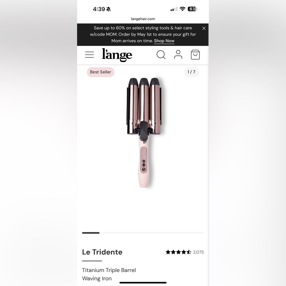 Like New L’ange Tridente Waving Iron